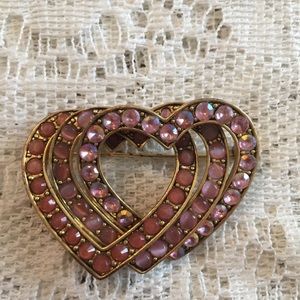 Liz Claiborne Intertwined Hearts Pin Brooch ❤️